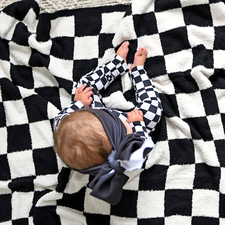 Axel Black Checks PLUSH BLANKET - Gigi and Max