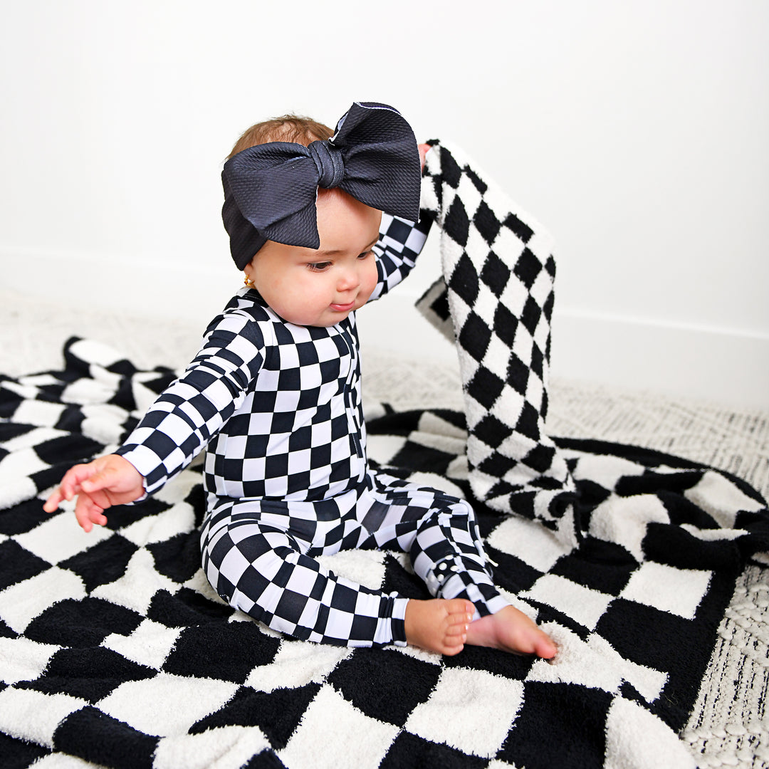 Axel Black Checks PLUSH BLANKET - Gigi and Max