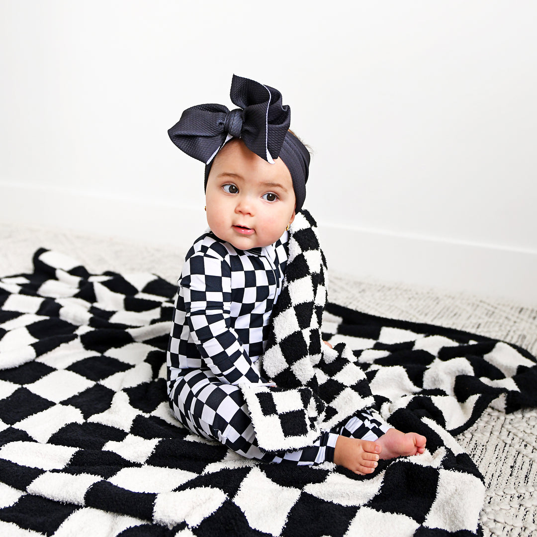 Axel Black Checks PLUSH BLANKET - Gigi and Max
