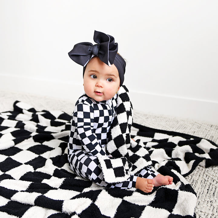 Axel Black Checks PLUSH BLANKET - Gigi and Max