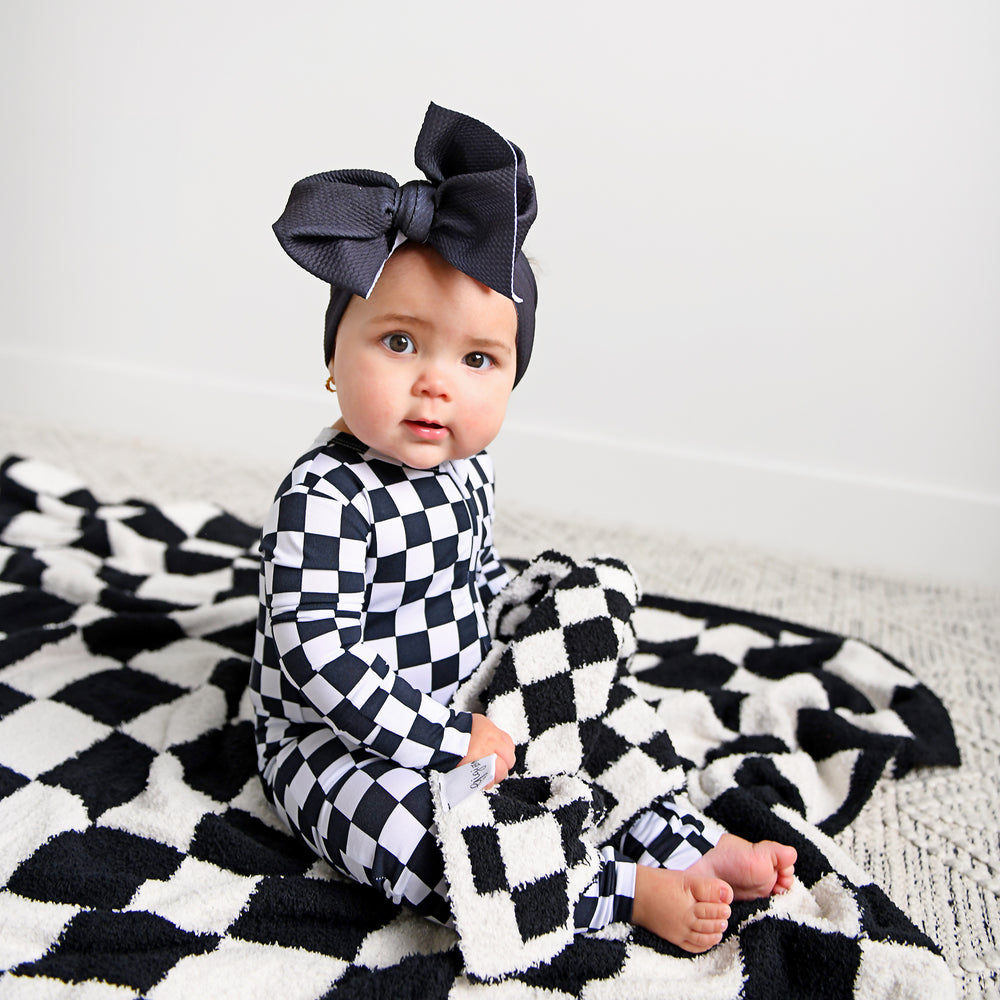 Axel Black Checks PLUSH BLANKET - Gigi and Max