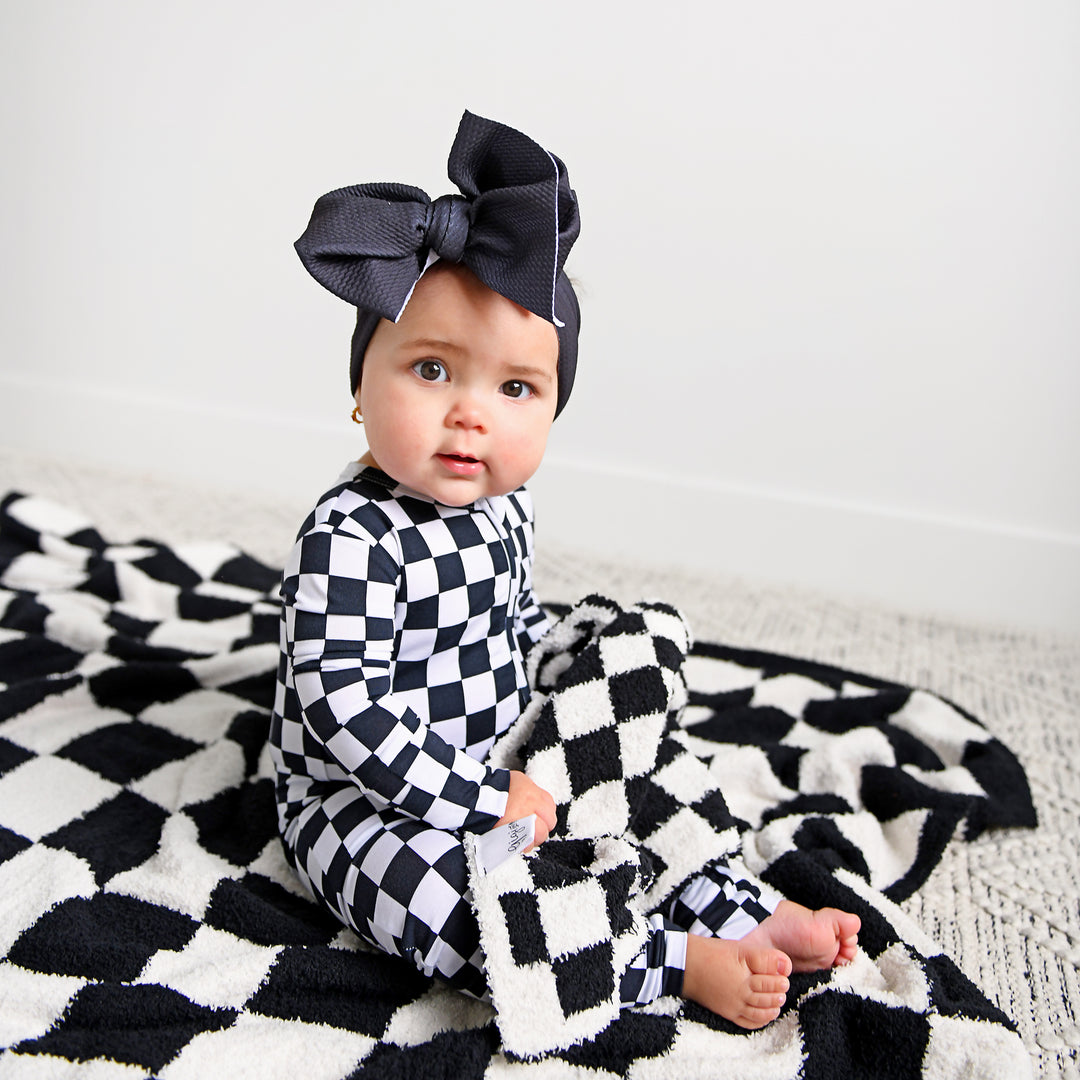 Axel Black Checks PLUSH BLANKET - Gigi and Max