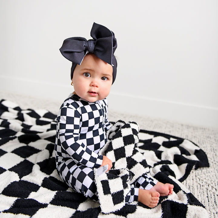 Axel Black Checks PLUSH BLANKET - Gigi and Max