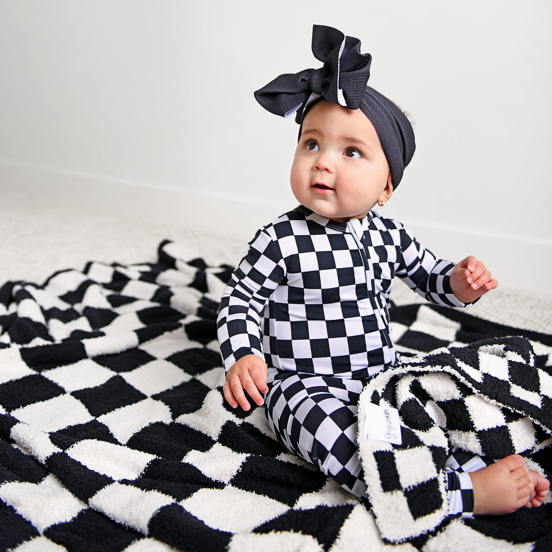 Axel Black Checks PLUSH BLANKET - Gigi and Max