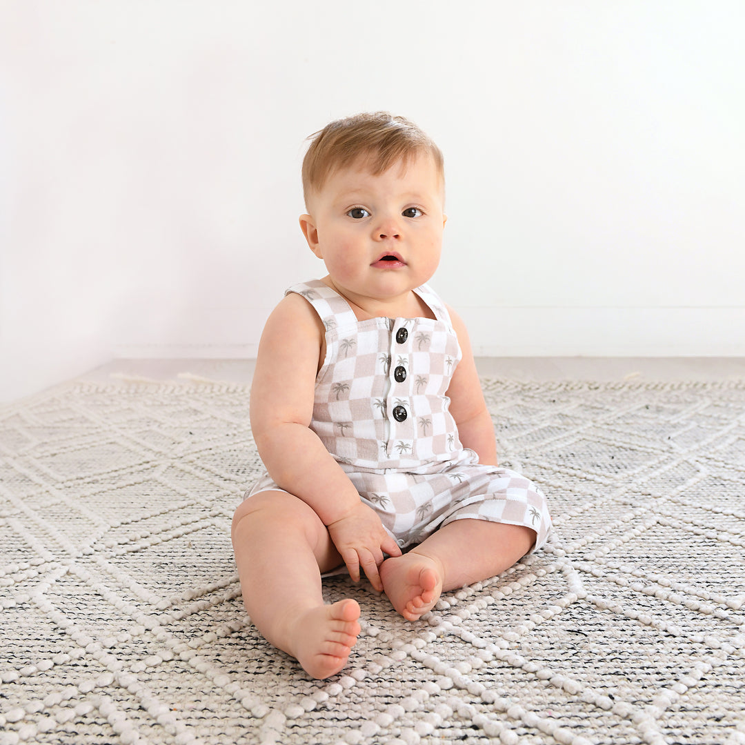 Beau Palm Tree COASTAL COVERALLS ORGANIC - Gigi and Max