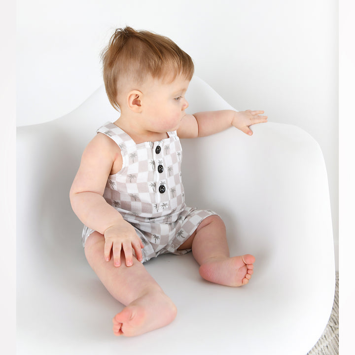 Beau Palm Tree COASTAL COVERALLS ORGANIC - Gigi and Max
