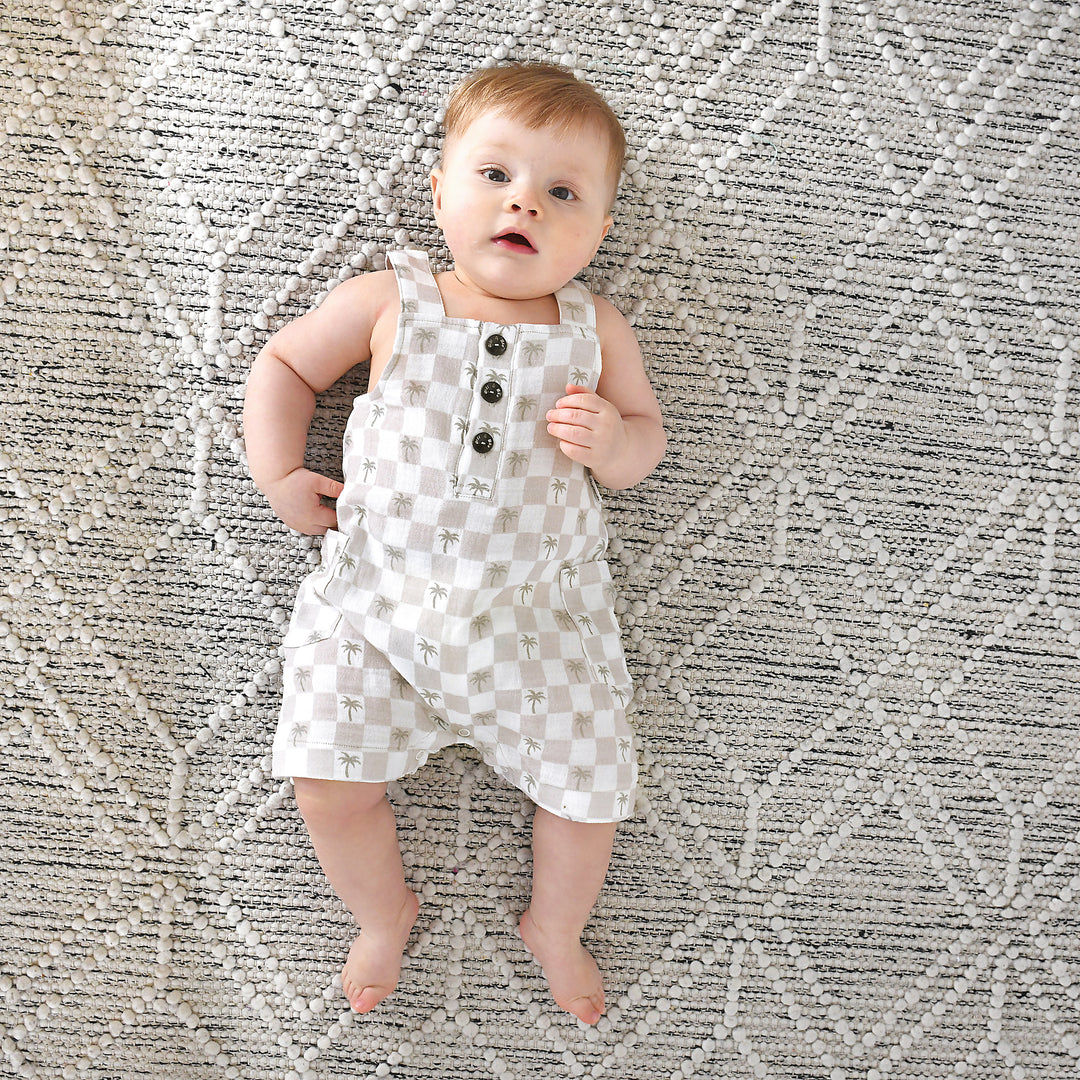 Beau Palm Tree COASTAL COVERALLS ORGANIC - Gigi and Max