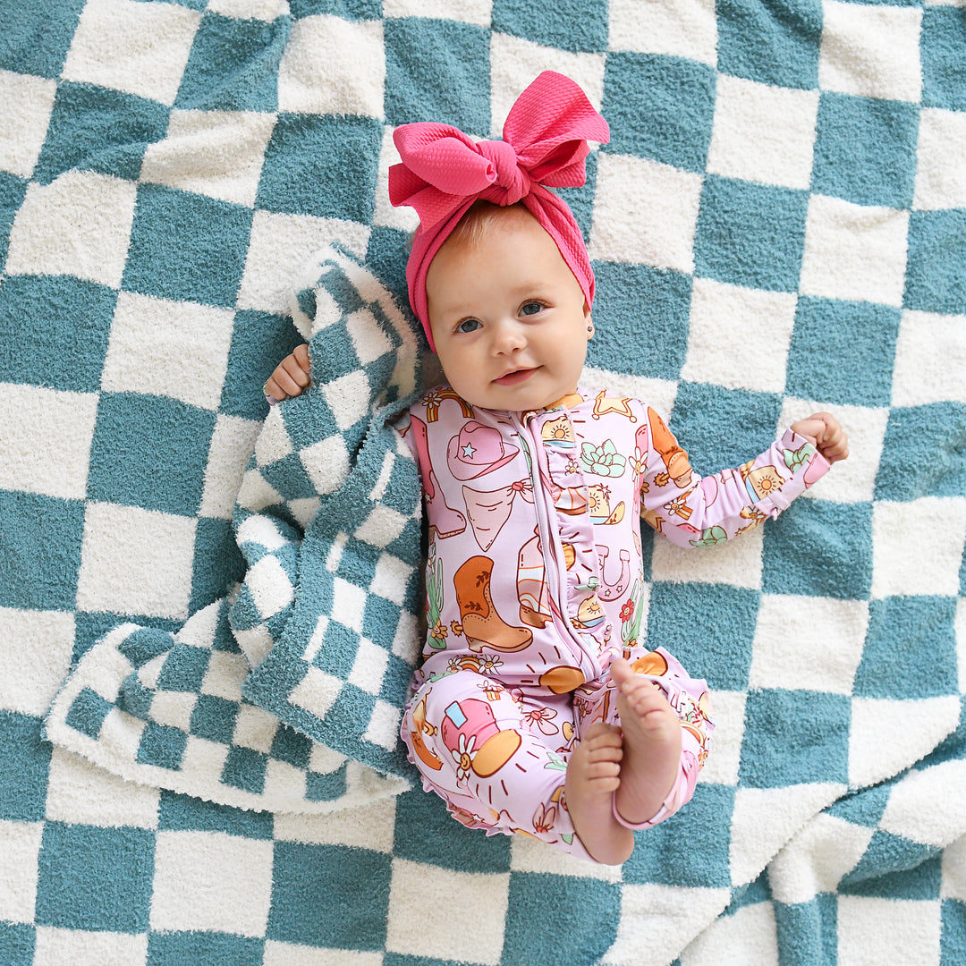 Drake Blue Checks PLUSH BLANKET