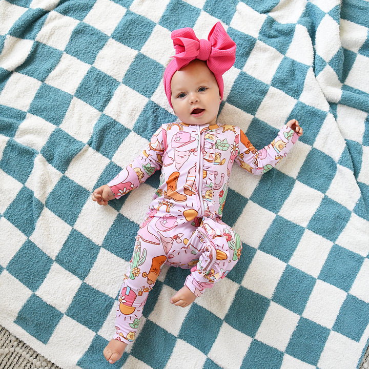 Drake Blue Checks PLUSH BLANKET