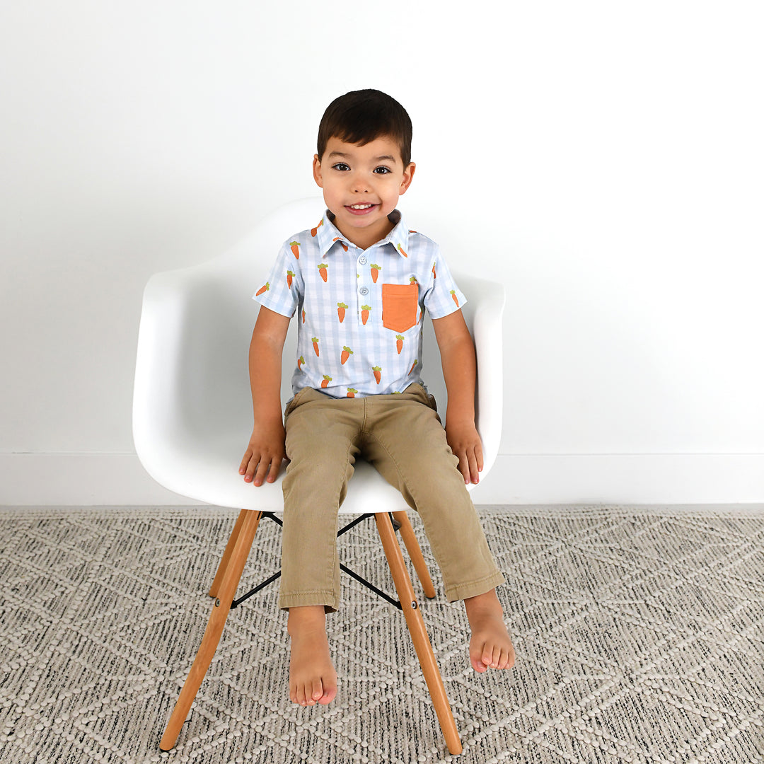Henry Carrot Gingham POLO SHIRT - Gigi and Max