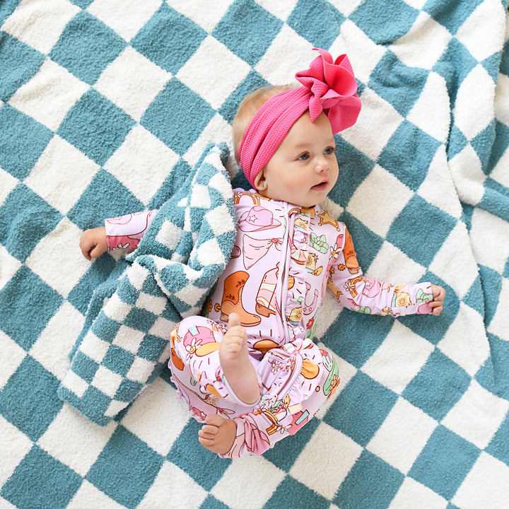 Drake Blue Checks PLUSH BLANKET