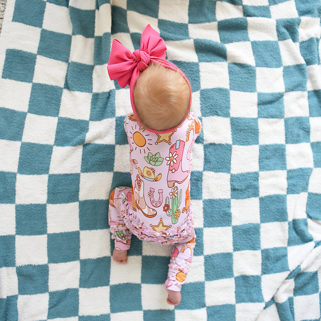 Drake Blue Checks PLUSH BLANKET