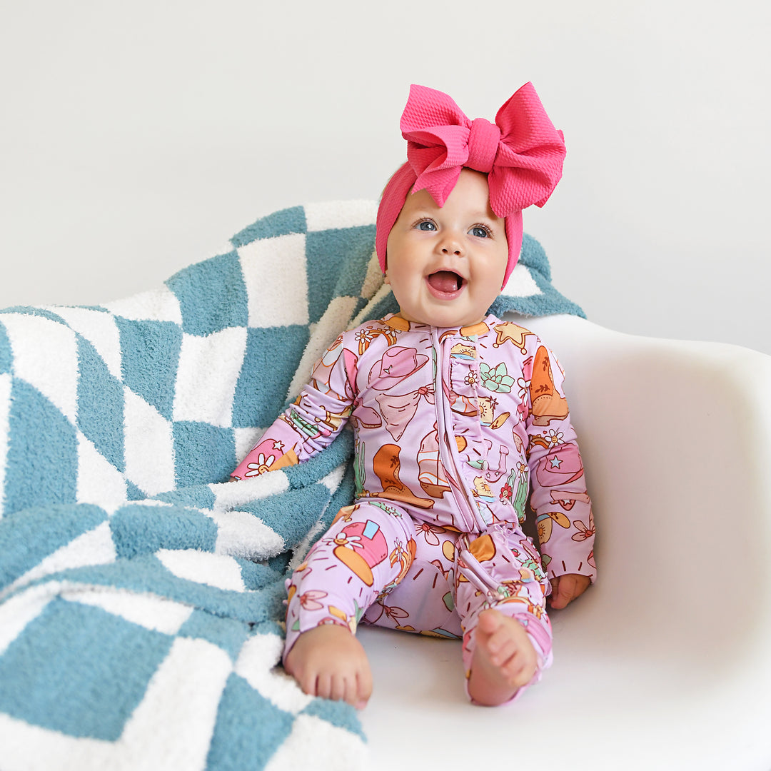 Drake Blue Checks PLUSH BLANKET