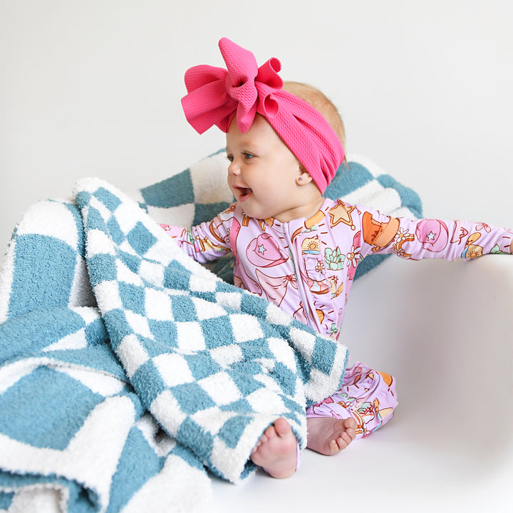 Drake Blue Checks PLUSH BLANKET