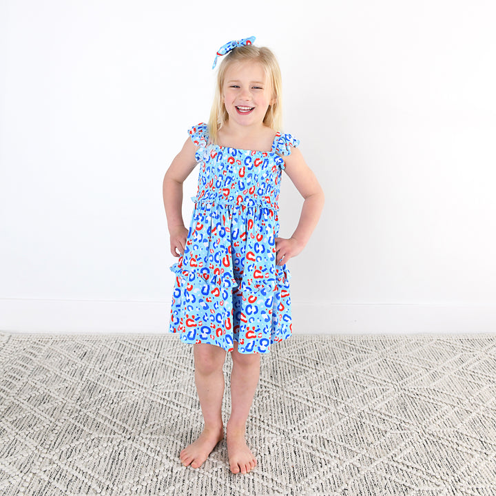 Kinsley Leopard SMOCKED DRESS - Gigi and Max