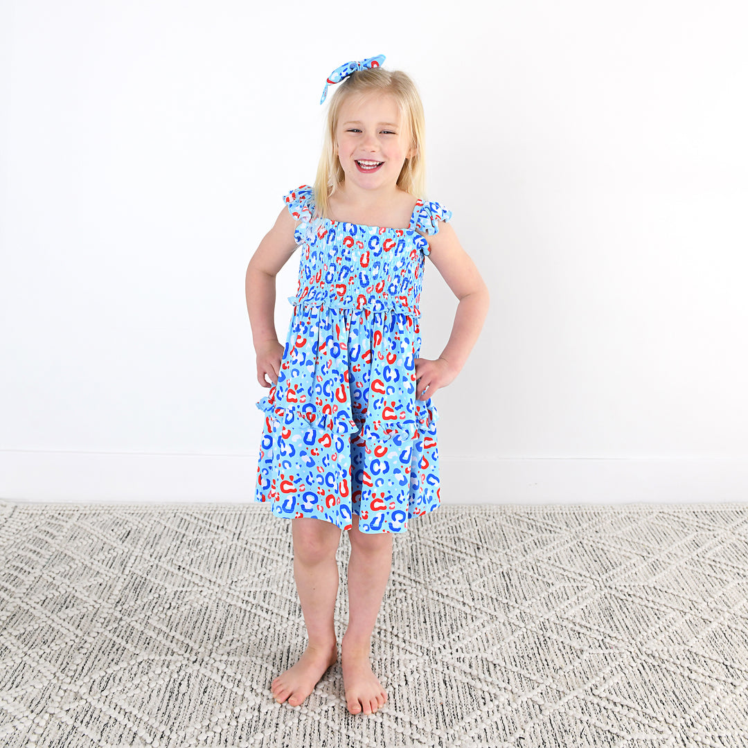 Kinsley Leopard SMOCKED DRESS - Gigi and Max