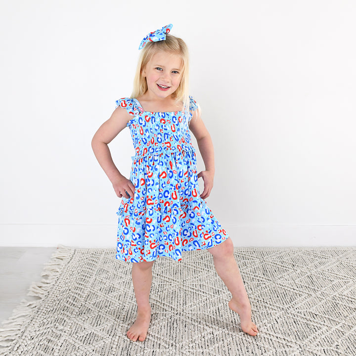 Kinsley Leopard SMOCKED DRESS - Gigi and Max