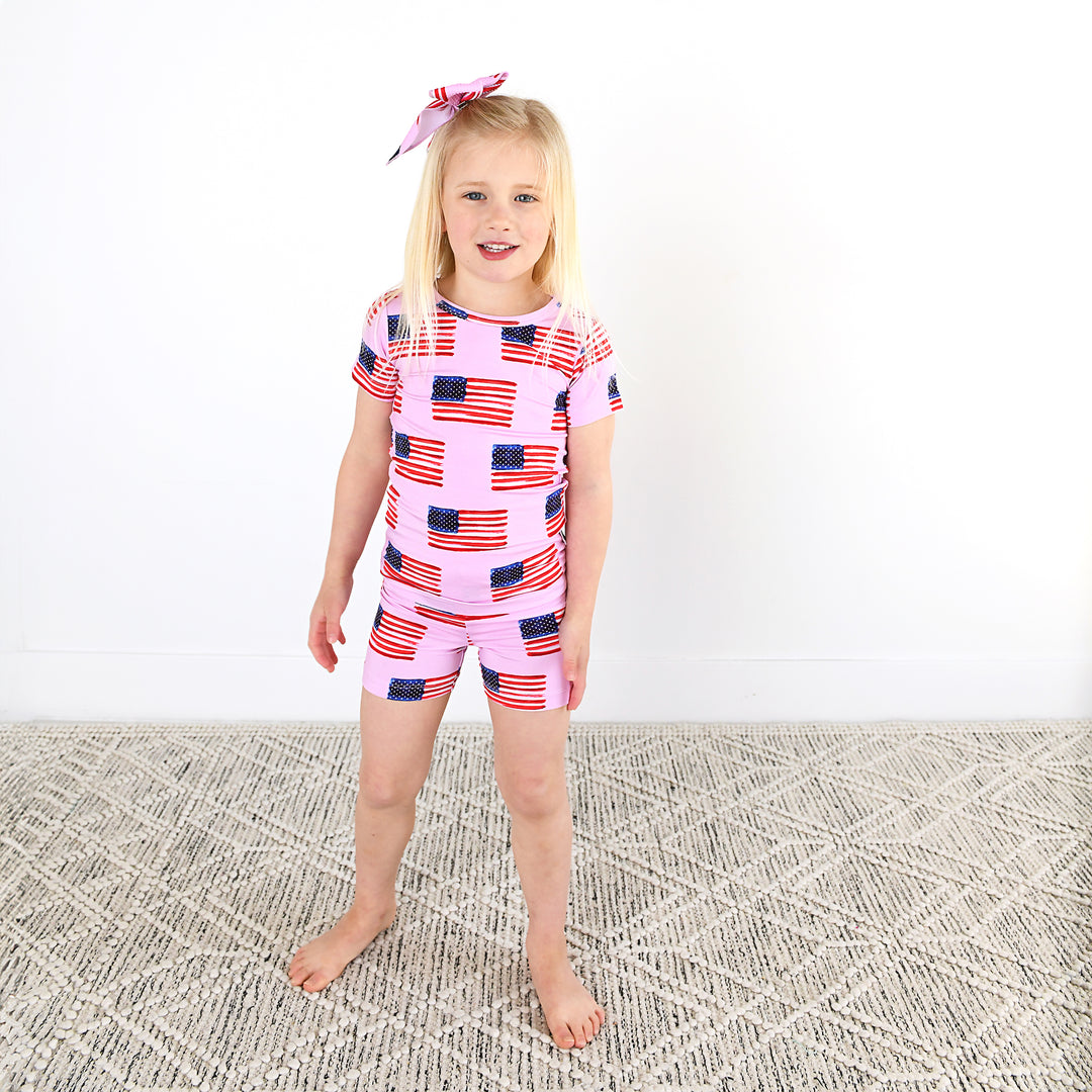 Betty Pink Flag TWO PIECE - SHORTS - Gigi and Max