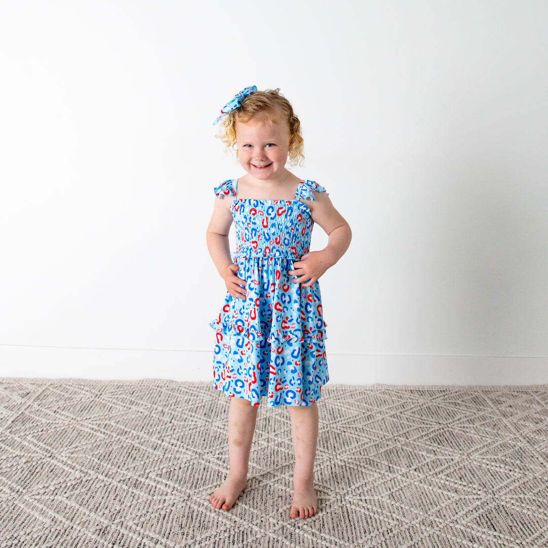 Kinsley Leopard SMOCKED DRESS - Gigi and Max