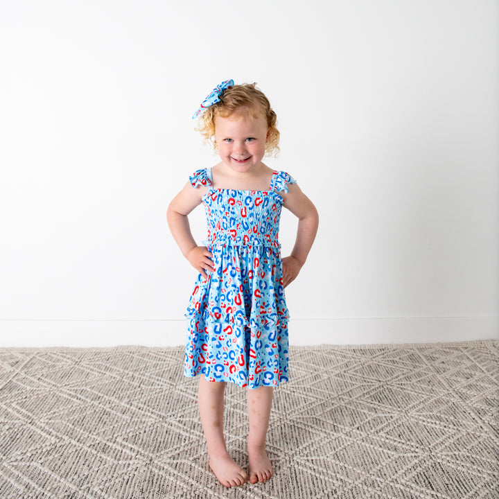 Kinsley Leopard SMOCKED DRESS - Gigi and Max