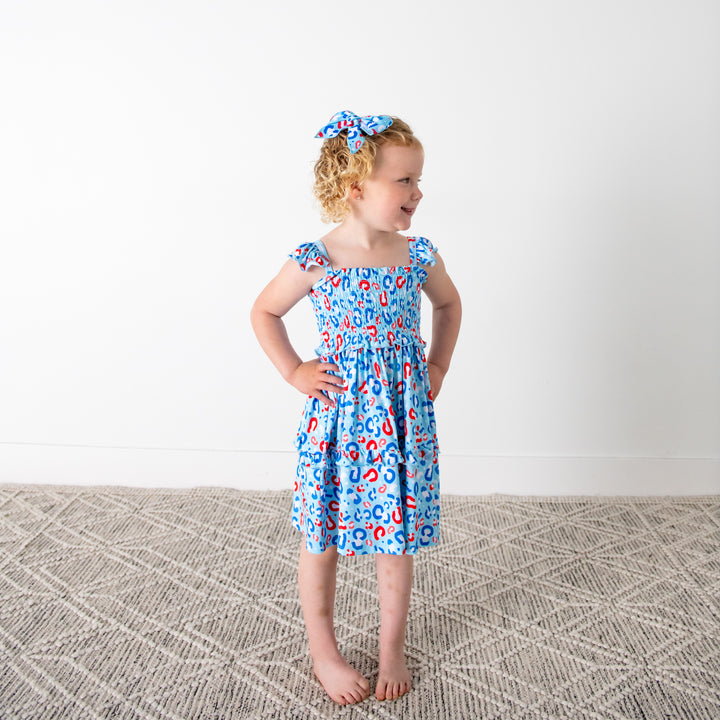Kinsley Leopard SMOCKED DRESS - Gigi and Max