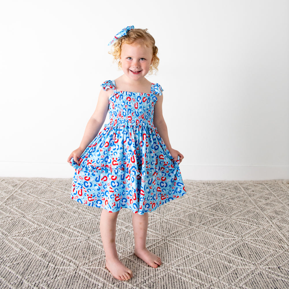 Kinsley Leopard SMOCKED DRESS - Gigi and Max