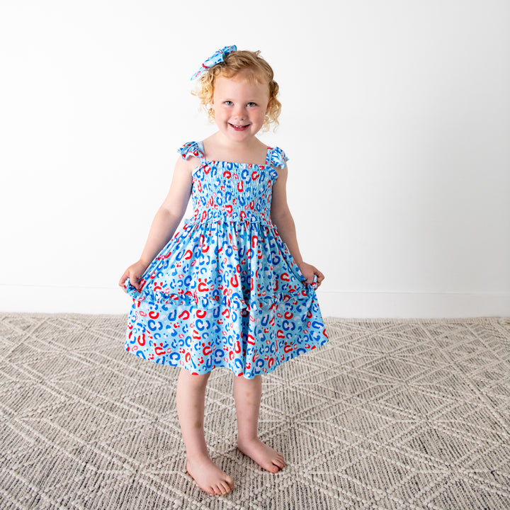 Kinsley Leopard SMOCKED DRESS - Gigi and Max