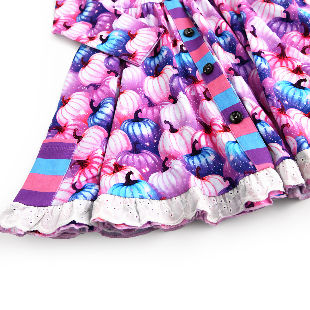 Carrie Pumpkins & Sabrina Stripe BUTTON DRESS - Gigi and Max