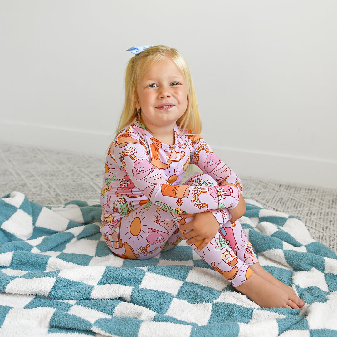 Drake Blue Checks PLUSH BLANKET