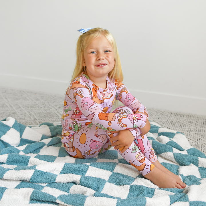 Drake Blue Checks PLUSH BLANKET