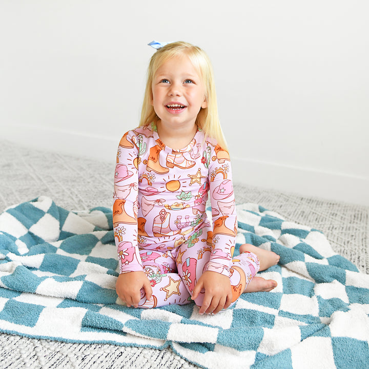 Drake Blue Checks PLUSH BLANKET