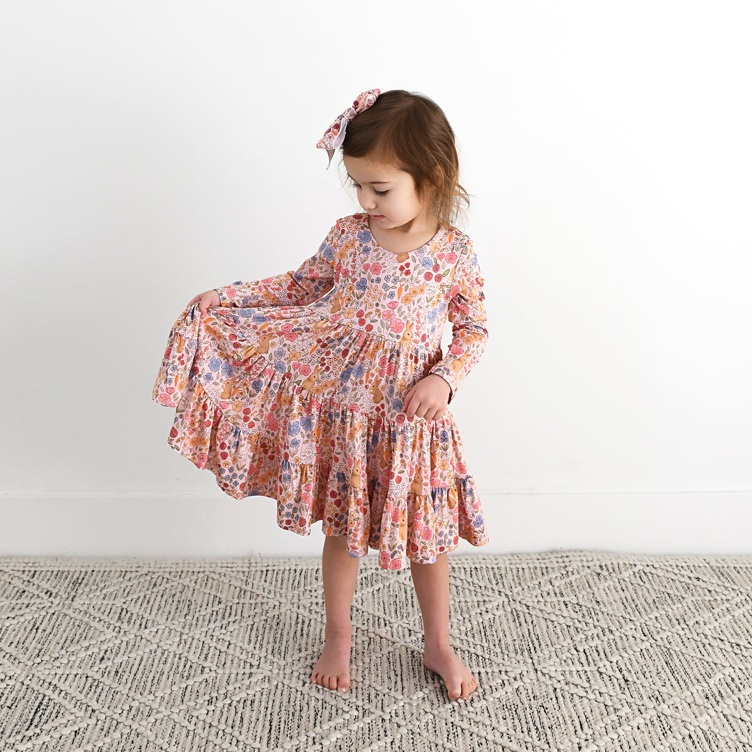 Meadow Floral Bunny SWING DRESS - Gigi and Max