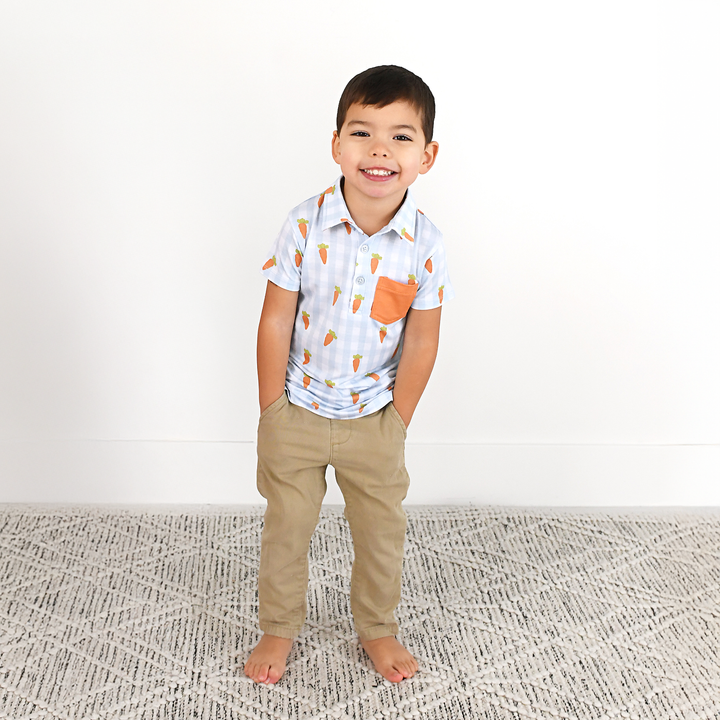 Henry Carrot Gingham POLO SHIRT - Gigi and Max