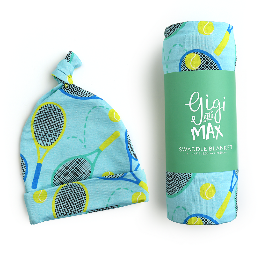 Roger Blue Tennis SWADDLE - Gigi and Max