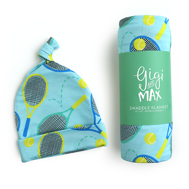 Roger Blue Tennis SWADDLE - Gigi and Max