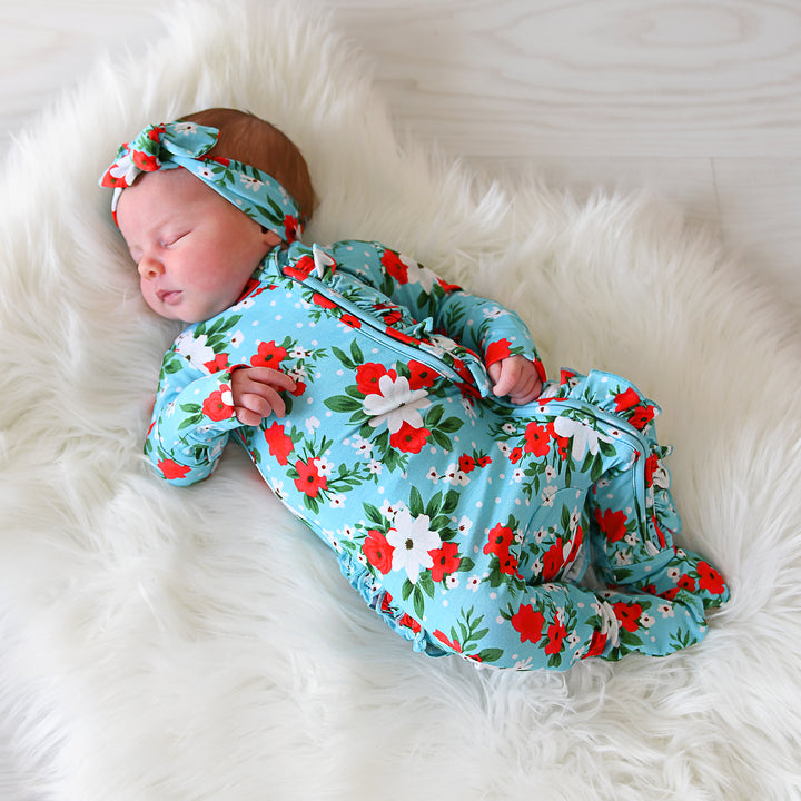 Elsa Floral RUFFLE ZIP - Gigi and Max