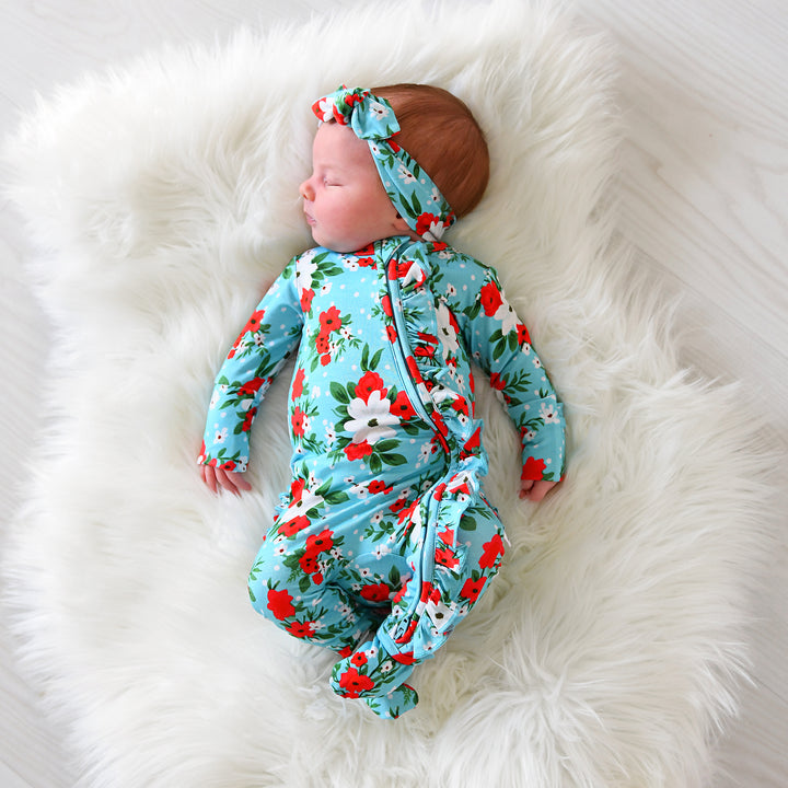 Elsa Floral RUFFLE ZIP - Gigi and Max