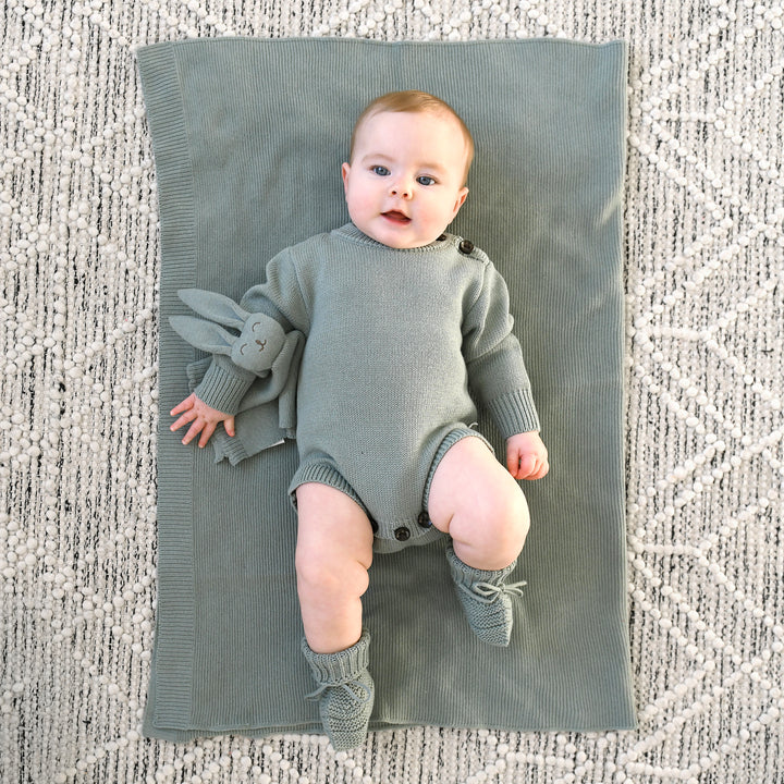 Eucalyptus KNIT BLANKET - Gigi and Max