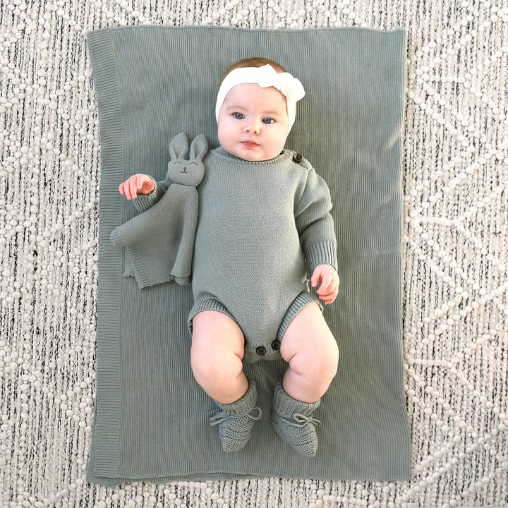 Eucalyptus KNIT BLANKET - Gigi and Max