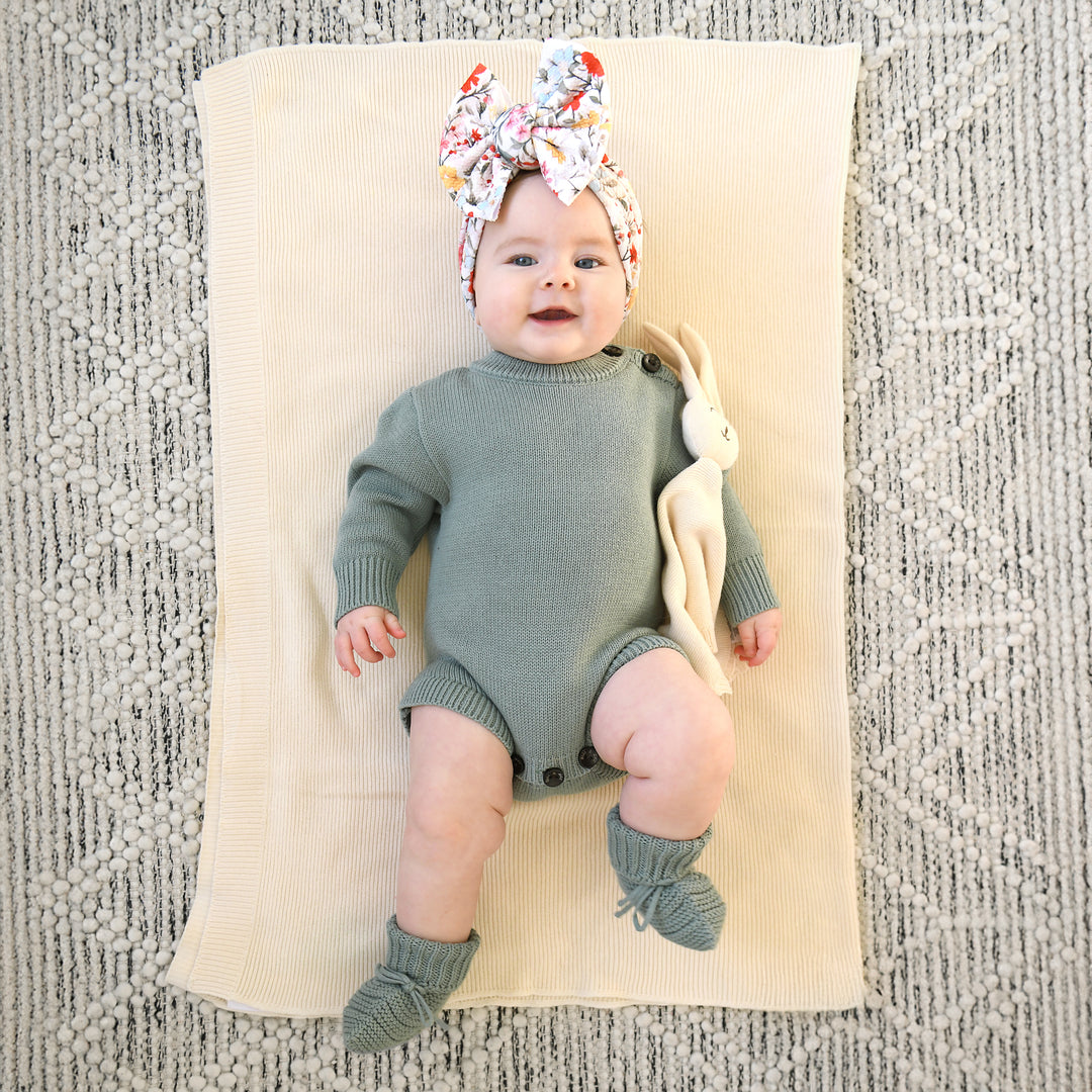 Oatmeal KNIT BLANKET - Gigi and Max