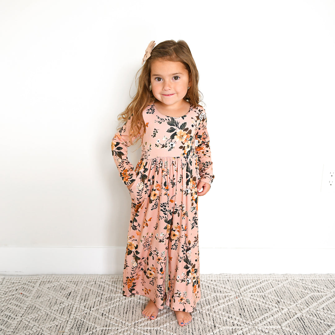 Flora Light Pink WIDE LEG ROMPER - Gigi and Max