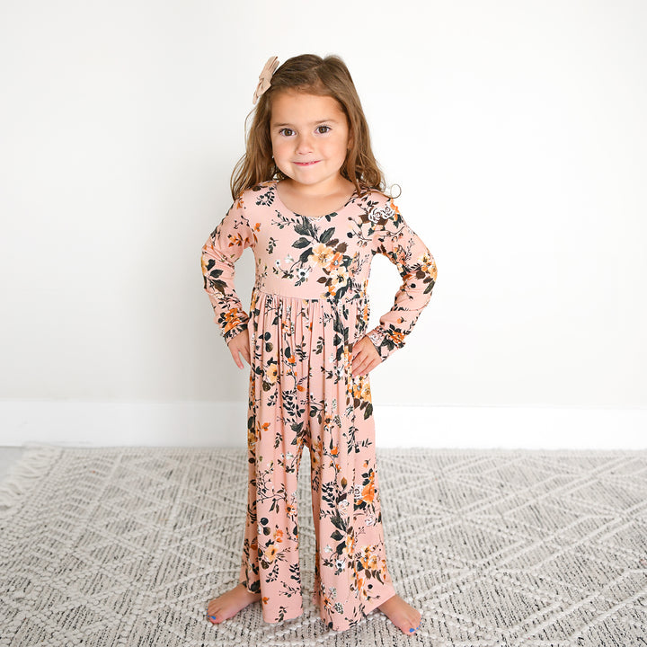 Flora Light Pink WIDE LEG ROMPER - Gigi and Max