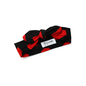 Georgia Black & Red TOPKNOT HEADBAND - Gigi and Max