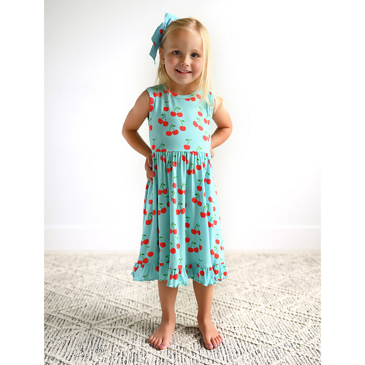 Jojo Cherries TANK RUFFLE TWIRL DRESS - Gigi and Max