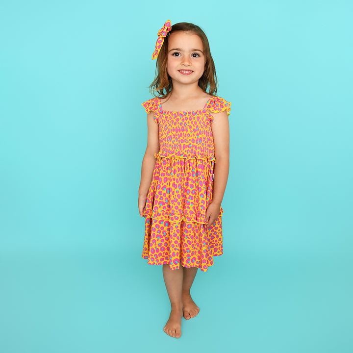 Kelly Leopard SMOCKED DRESS - Gigi and Max