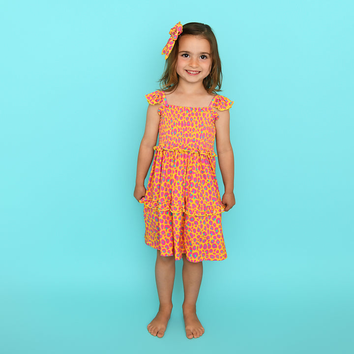 Kelly Leopard SMOCKED DRESS - Gigi and Max