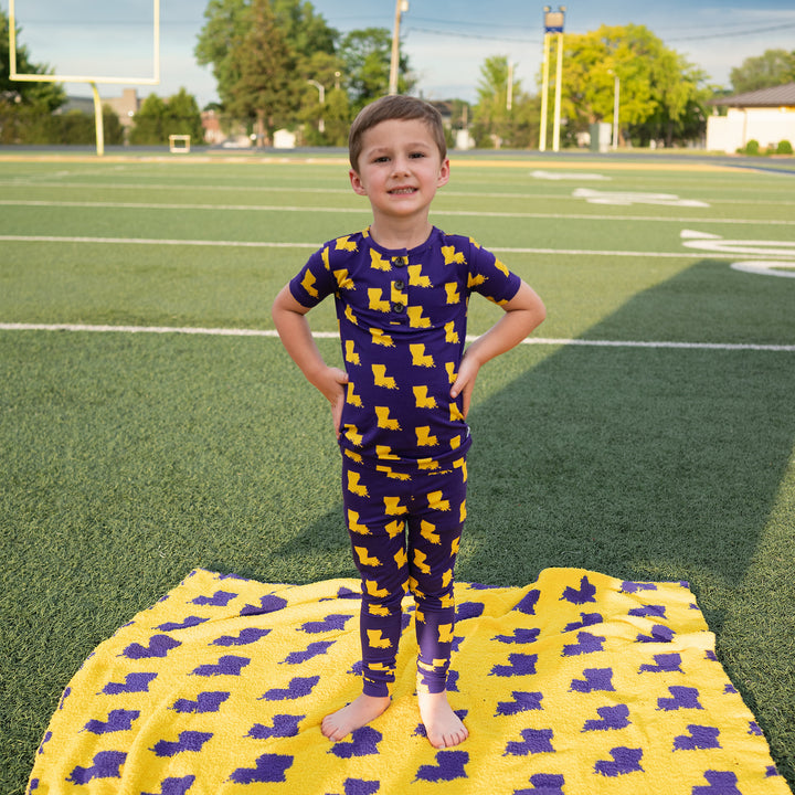 Louisiana Purple & Gold TWO PIECE - Gigi and Max