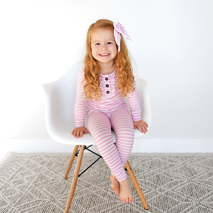 Lana Pink Ribbed RUFFLE TWO PIECE - Gigi and Max