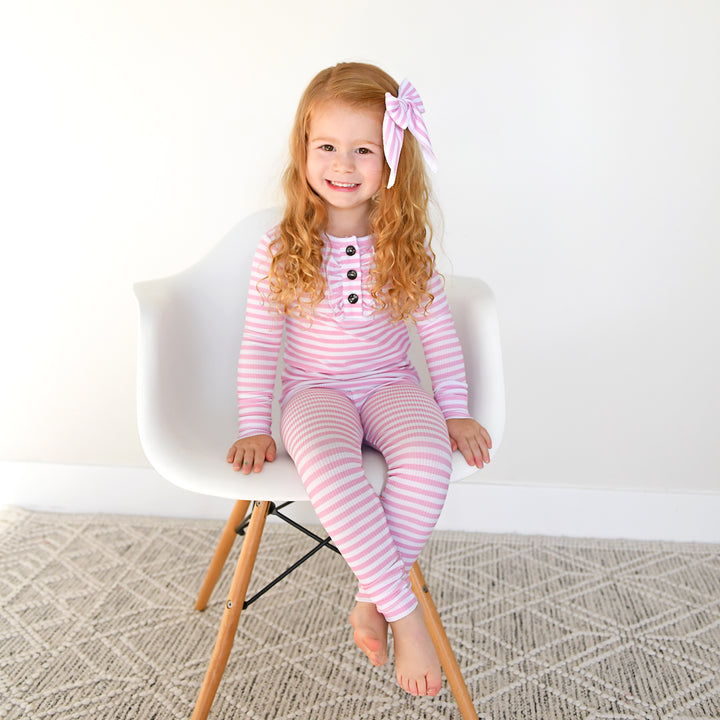 Lana Pink Ribbed RUFFLE TWO PIECE - Gigi and Max