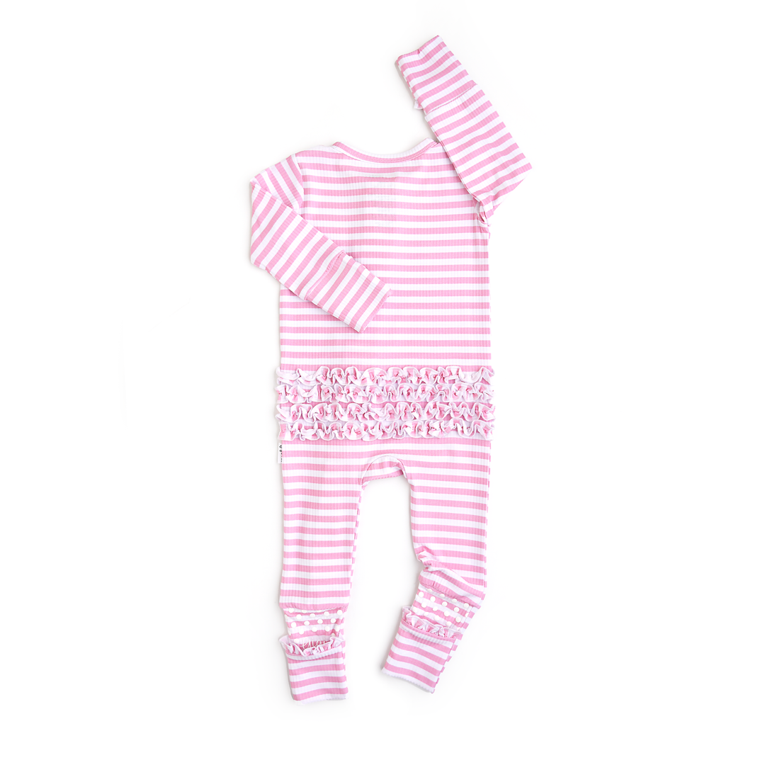 Lana Pink Ribbed RUFFLE ZIP - Gigi and Max